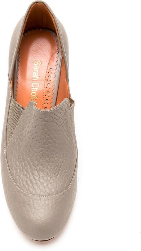 Sarah Chofakian Egito leren enkellaarzen Beige
