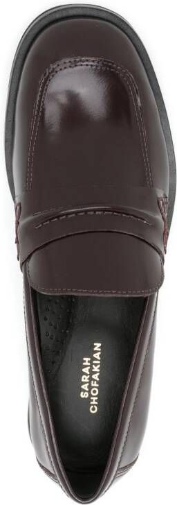 Sarah Chofakian Eliza leren loafers Bruin