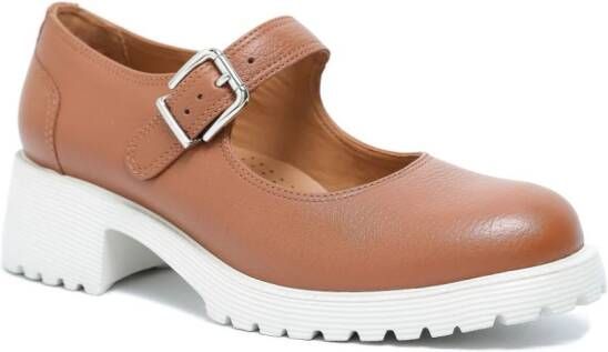 Sarah Chofakian Esmerie leren loafers Bruin