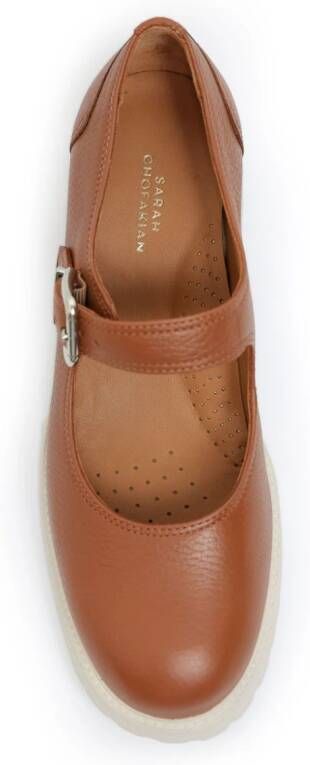 Sarah Chofakian Esmerie leren loafers Bruin