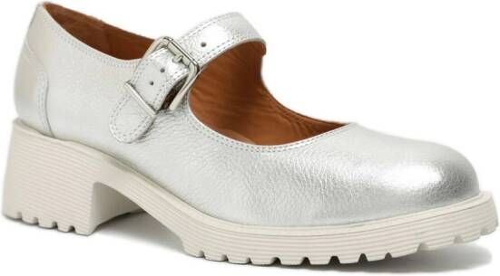 Sarah Chofakian Esmerie leren loafers Zilver