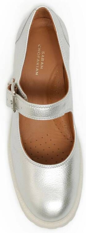 Sarah Chofakian Esmerie leren loafers Zilver