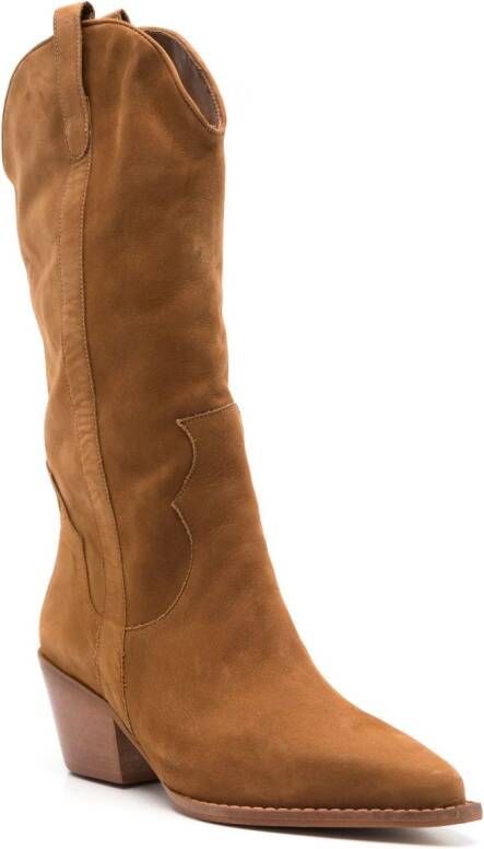 Sarah Chofakian Estee 50mm suede boots Bruin