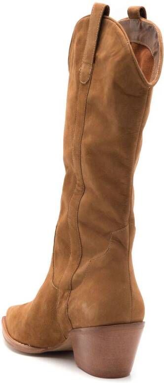 Sarah Chofakian Estee 50mm suede boots Bruin