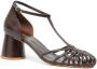 Sarah Chofakian Eugenie 65 mm gekooide leren pumps Bruin - Thumbnail 2