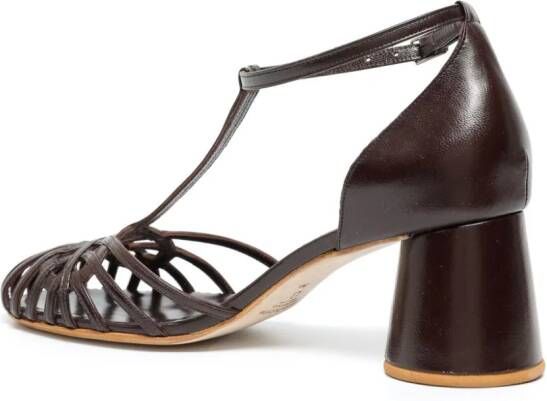 Sarah Chofakian Eugenie 65 mm gekooide leren pumps Bruin