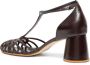 Sarah Chofakian Eugenie 65 mm gekooide leren pumps Bruin - Thumbnail 3