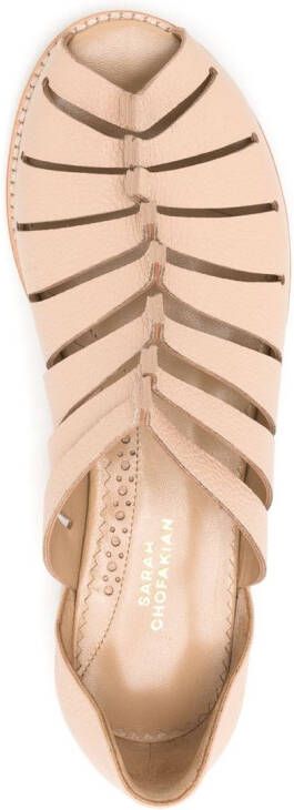 Sarah Chofakian Faustine uitgesneden sandalen Beige