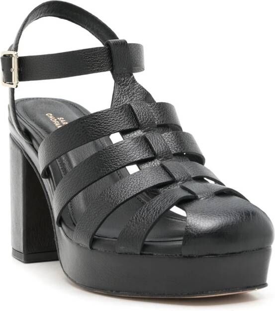 Sarah Chofakian Fleure leren sandalen Zwart