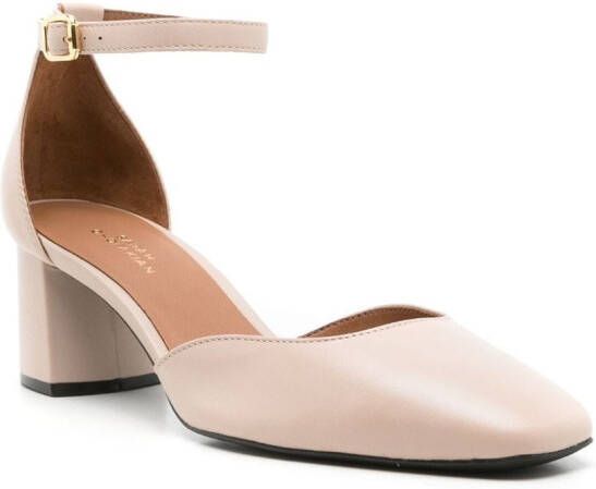 Sarah Chofakian Florence pumps met blokhak Beige