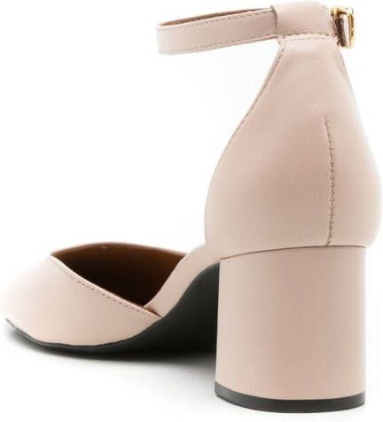 Sarah Chofakian Florence pumps met blokhak Beige