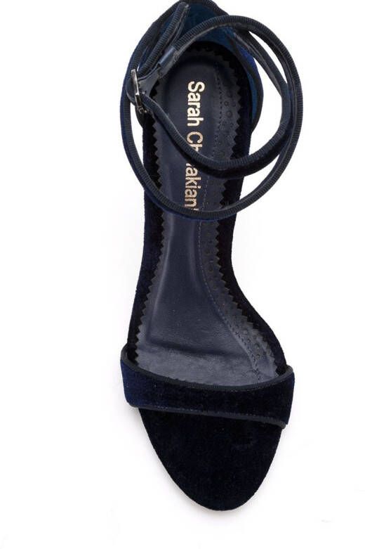 Sarah Chofakian Fluwelen sandalen Blauw