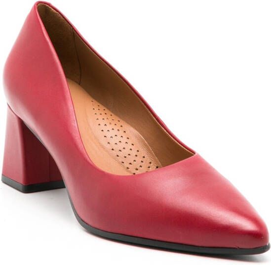 Sarah Chofakian Francesca pumps met puntige neus Rood