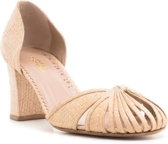 Sarah Chofakian Geweven pumps Beige