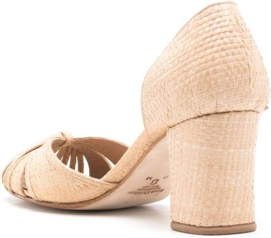 Sarah Chofakian Geweven pumps Beige