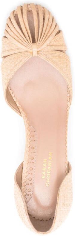 Sarah Chofakian Geweven pumps Beige