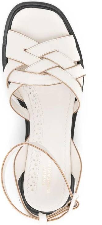 Sarah Chofakian Giverny leren sandalen Wit