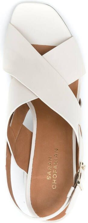 Sarah Chofakian Highway leren sandalen Wit