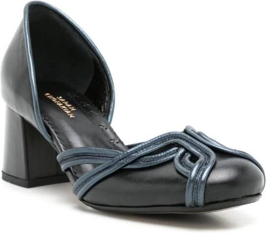 Sarah Chofakian Irene pumps met contrasterend stiksel Blauw