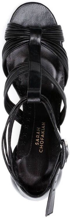 Sarah Chofakian Isabella sandalen met enkelbandje Zwart