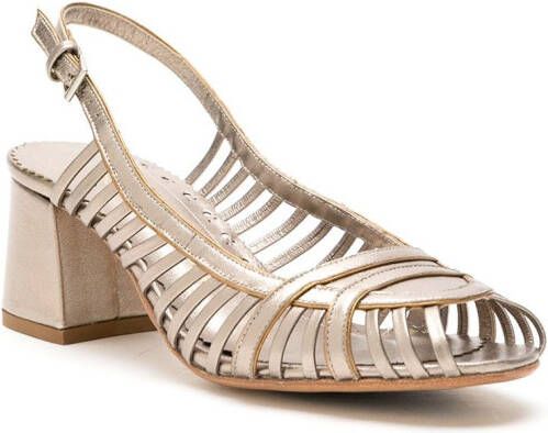 Sarah Chofakian Jezz leren sandalen Goud