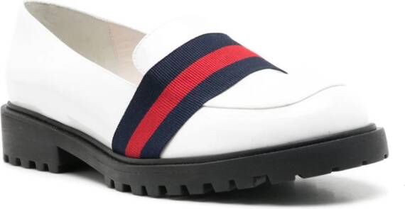 Sarah Chofakian Jockey leren loafers Wit