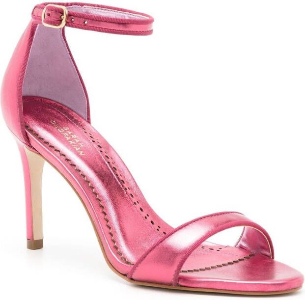 Sarah Chofakian Joy metallic sandalen Roze