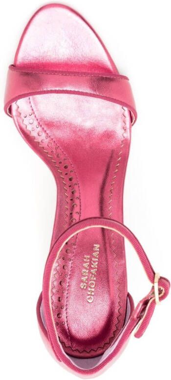 Sarah Chofakian Joy metallic sandalen Roze