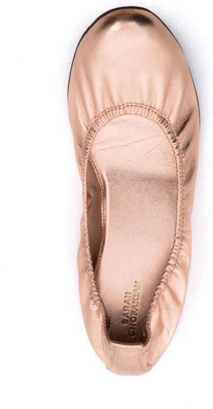 Sarah Chofakian Julia metallic ballerina's Goud