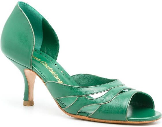 Sarah Chofakian Kate pumps met open neus Groen