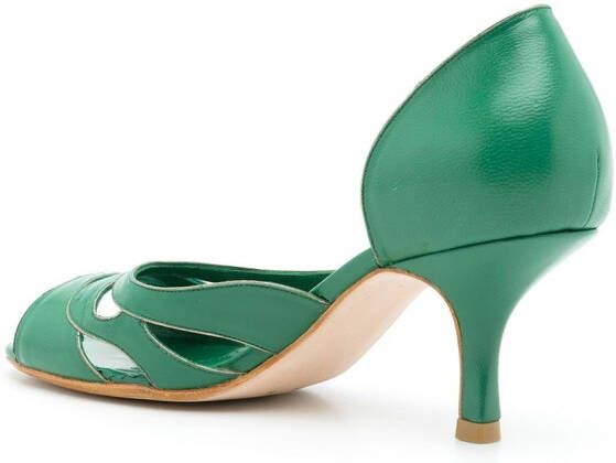 Sarah Chofakian Kate pumps met open neus Groen