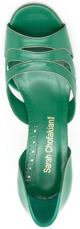 Sarah Chofakian Kate sandalen met open neus Groen
