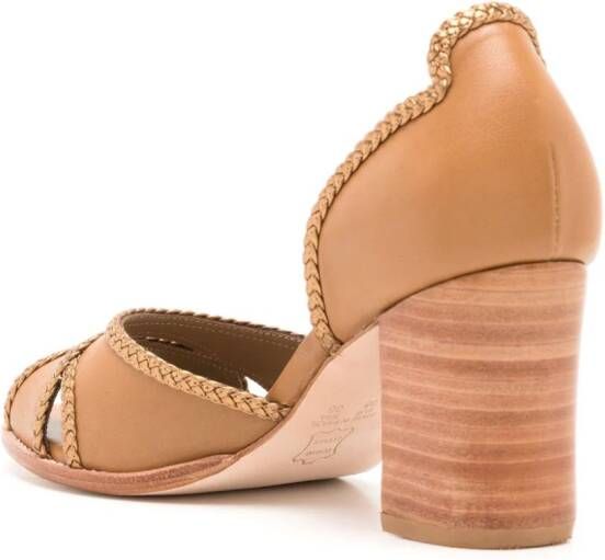 Sarah Chofakian Kiefer leren pumps Bruin