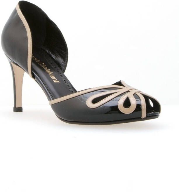 Sarah Chofakian lakleren pumps Zwart