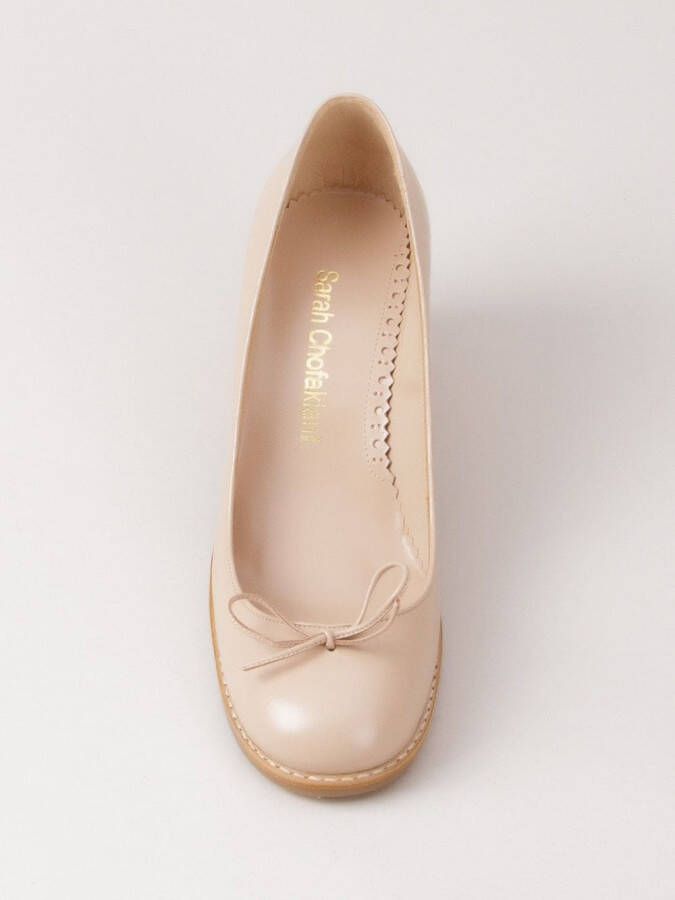 Sarah Chofakian lederen pumps Beige