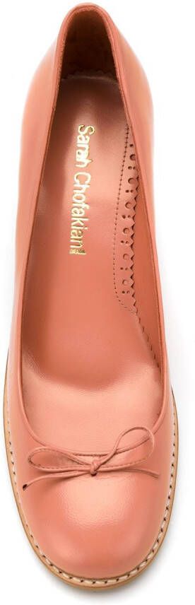 Sarah Chofakian lederen pumps Beige