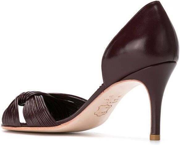 Sarah Chofakian lederen pumps Bruin