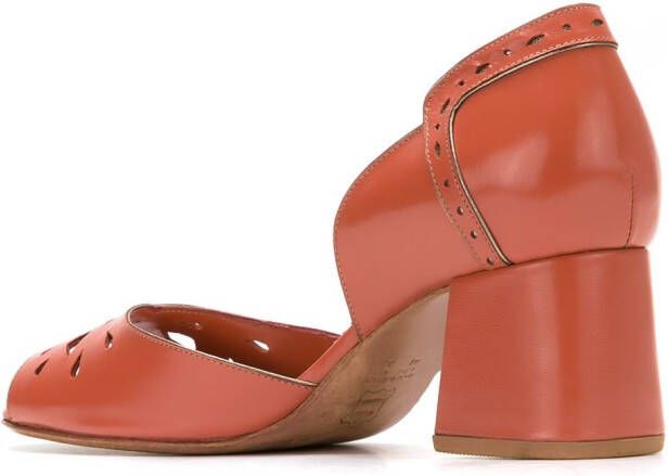 Sarah Chofakian lederen pumps Bruin