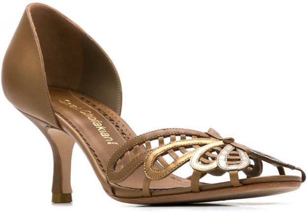 Sarah Chofakian lederen pumps Metallic