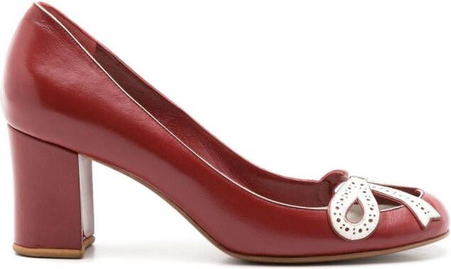 Sarah Chofakian lederen pumps Rood