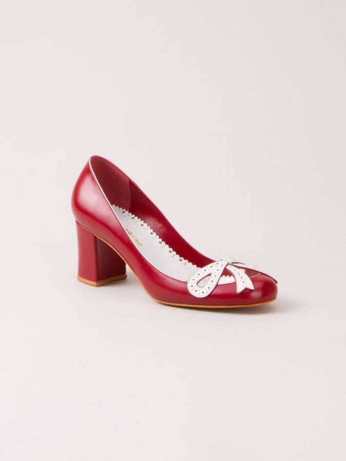 Sarah Chofakian lederen pumps Rood