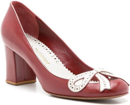 Sarah Chofakian lederen pumps Rood