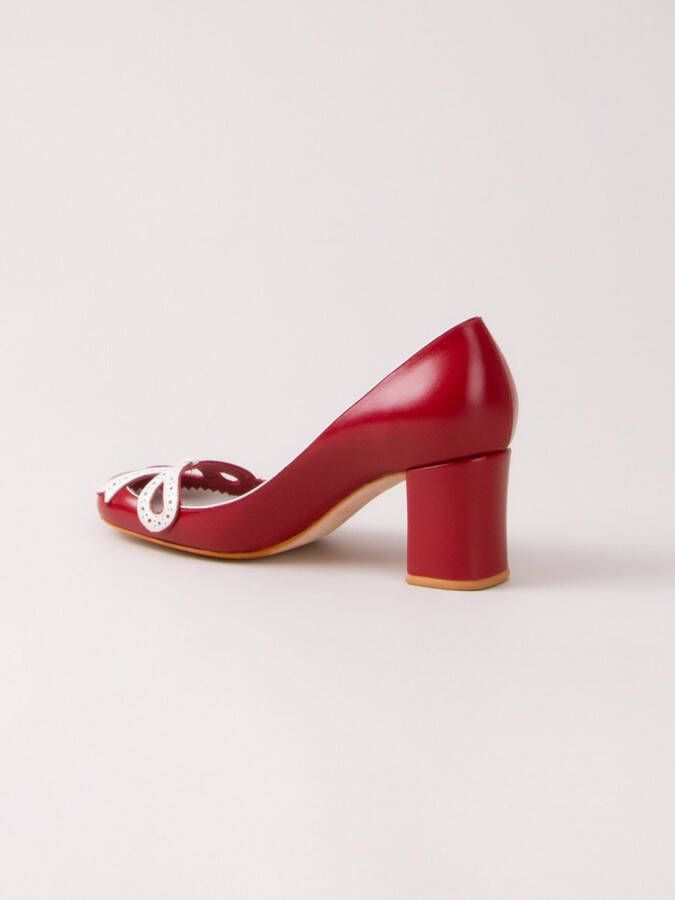 Sarah Chofakian lederen pumps Rood