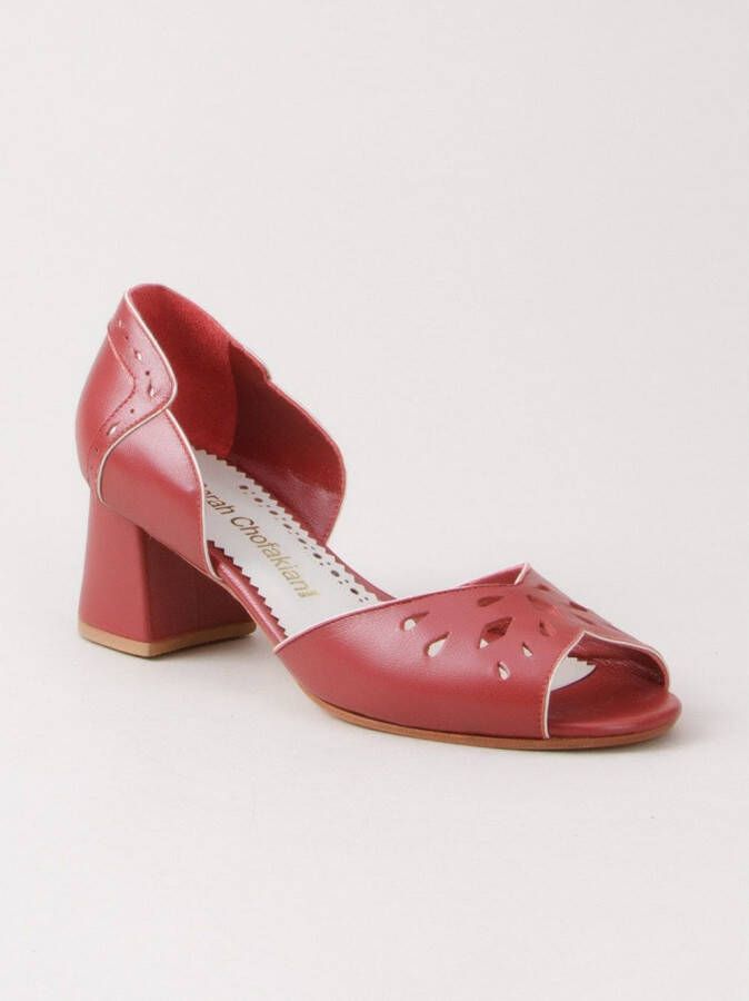 Sarah Chofakian lederen pumps Rood