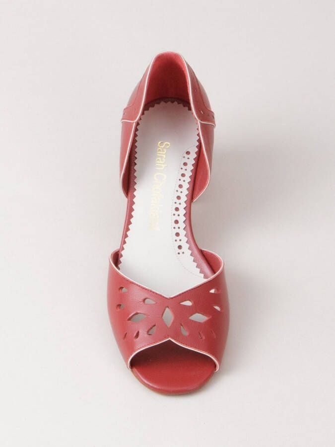 Sarah Chofakian lederen pumps Rood