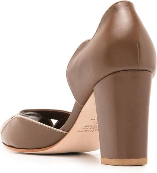 Sarah Chofakian Léger 75mm leren pumps Bruin