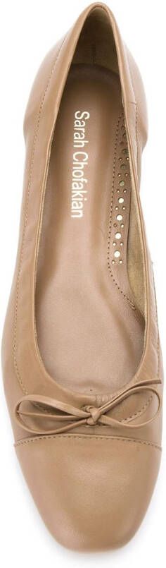 Sarah Chofakian leather ballerinas Beige