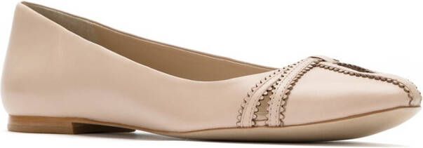 Sarah Chofakian Leren ballerina's Beige