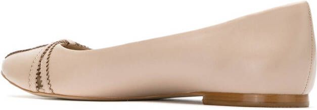 Sarah Chofakian Leren ballerina's Beige