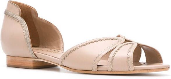 Sarah Chofakian leren ballerinas Beige